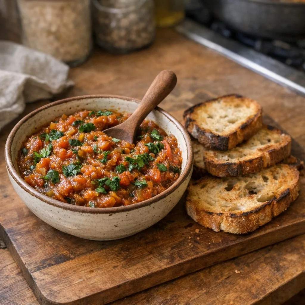 Икра из баклажанов: шаг 10. Добавьте свежую зелень, остудите до комнатной температуры или охладите