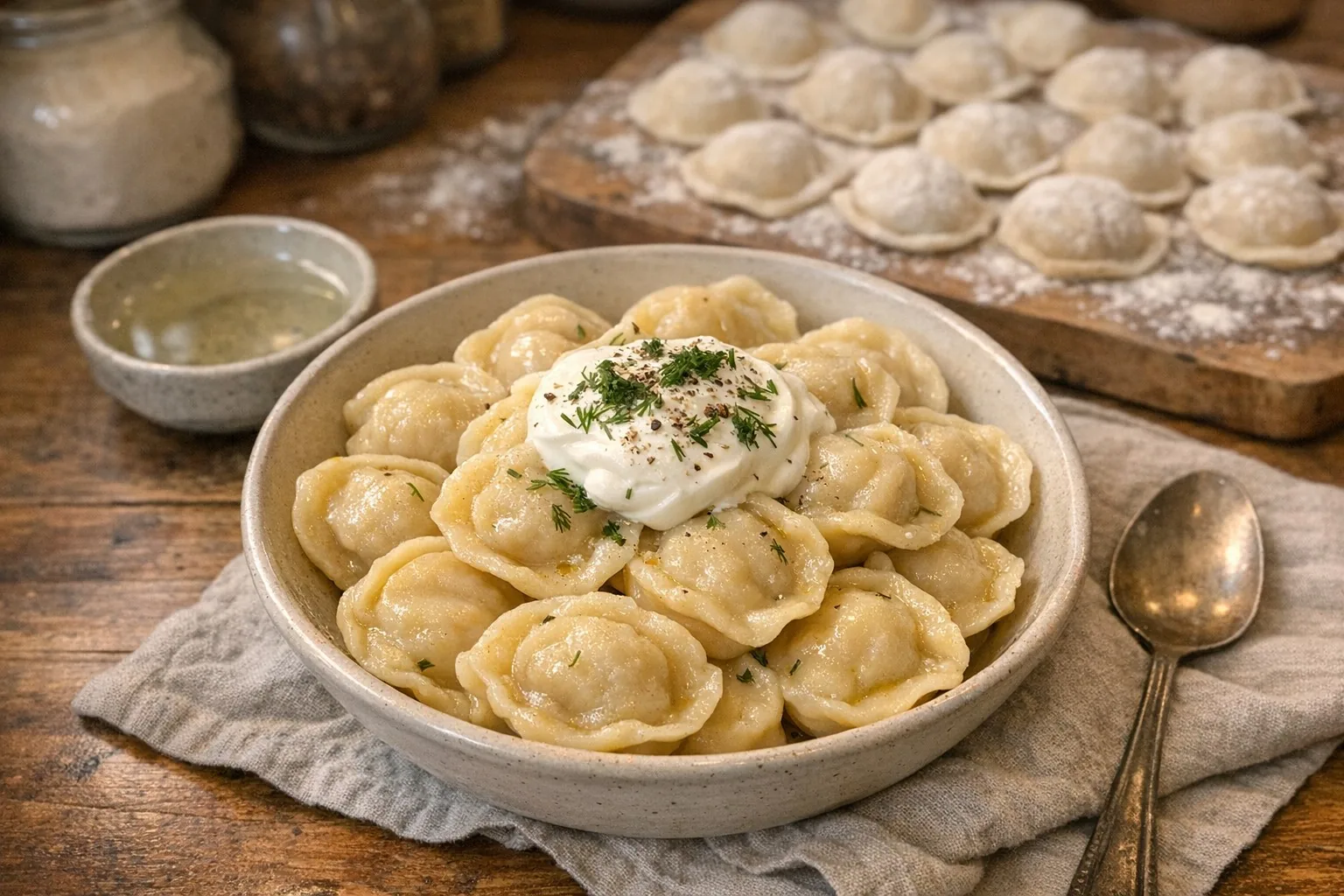 Pelmeni (Пельмени) Pelmeni (Пельмени) recipe photo: Siberian meat dumplings served in broth or with butter. Comfort food at its finest