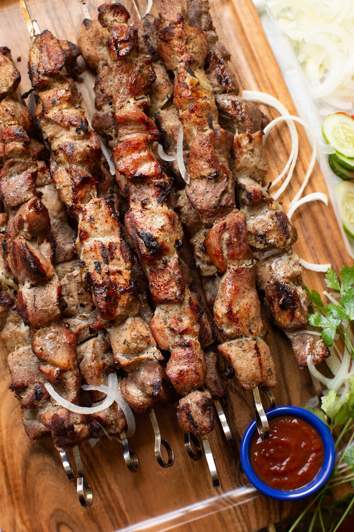 Shashlik (Шашлык) Shashlik (Шашлык) - Marinated meat kebabs grilled over open fire. The ultimate outdoor cooking experience.